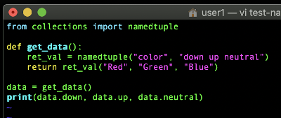 Return multiple values Python using a named tuple